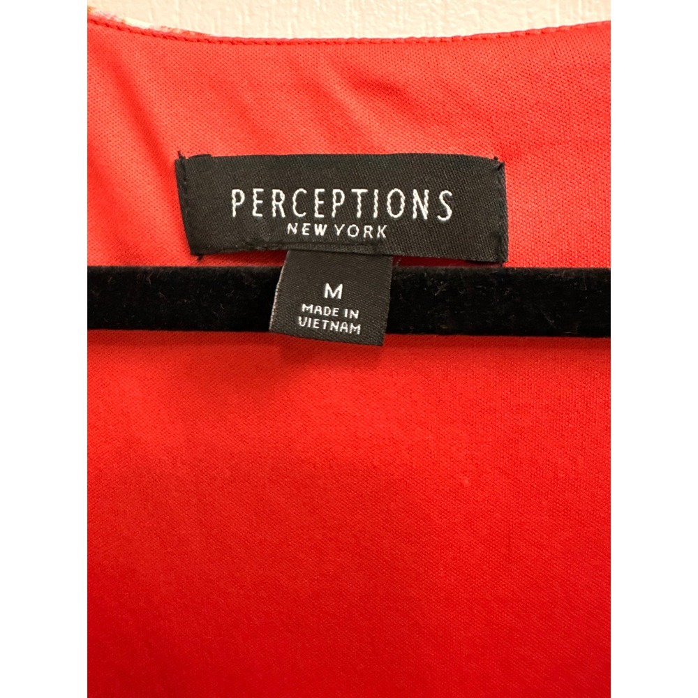 Perceptions New York Vintage Y2K Floral Midi Dress Coral Pink Buckle Detail Sz M - Picture 3 of 3